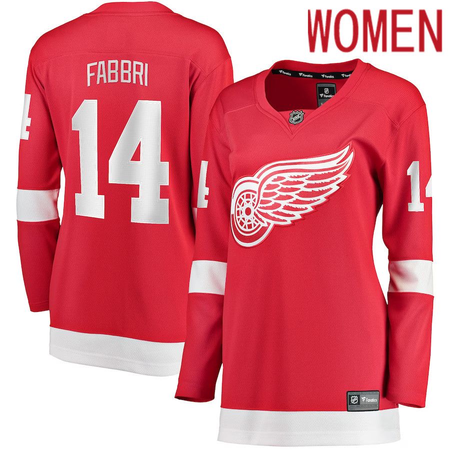 Women Detroit Red Wings #14 Robby Fabbri Fanatics Branded Red Home Breakaway Player NHL Jersey